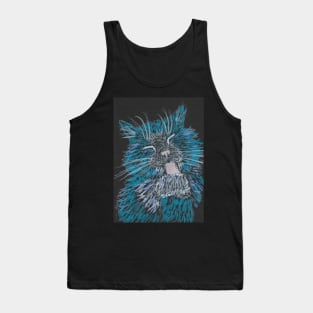 Blue cat bathing Tank Top